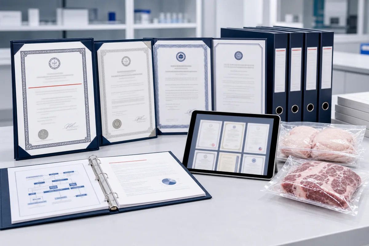 Business registration and compliance documents display